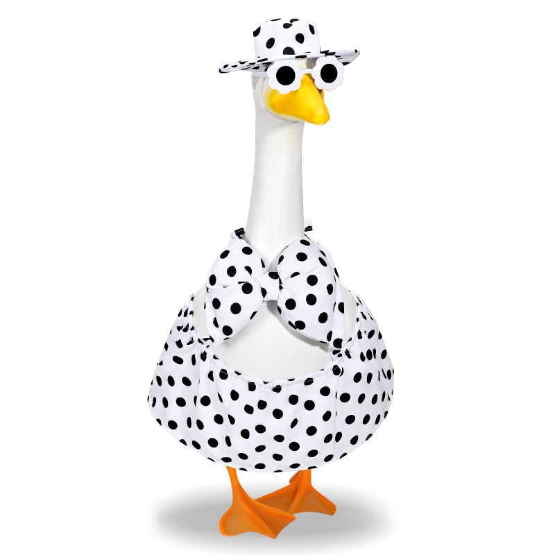 JcHrmers Hawaiian Goose Outfit Summer Porch Goose Outfits Bikini Goose Clothes Cute Goose Costume for Outdoor Garden Yard Decor(White) - Image 1
